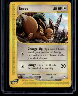 Eevee 075/147 Aquapolis Common English Pokemon Card - Image 1