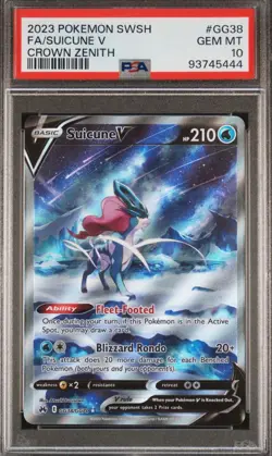PSA 10 - Pokemon Crown Zenith: Galarian Gallery Holo Suicune V GG38/GG70 - Image 3