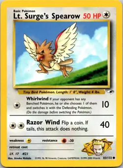 Lt. Surge's Spearow (83) - Gym Heroes #083/132 Pokemon tcg - Image 1