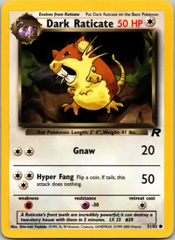 Dark Raticate - Team Rocket #51/82 Pokemon tcg - Image 1