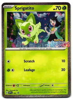 Sprigatito 191 - SVP Black Star Promo Pokemon TCG Horizons Stamp - M/LP Card - Image 1