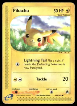 Pokemon Cards Pikachu 124/165 Expedition Base Set WOTC Common MP *2 - Image 1