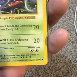 Pokemon Card - Tangela 1st Edition Base Set Shadowless 66/102 - LP - Fast Ship - Image 4