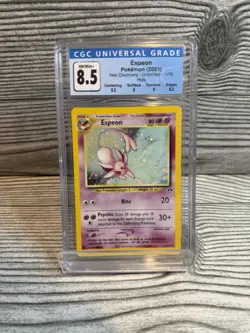 CGC 8.5 Espeon 2001 Neo Discovery 1/75 Holo Pokemon Card NM- Mint+! Rare - Image 1