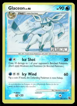 Pokemon Cards Glaceon DP Majestic Dawn 20/100 BURGER KING STAMP Holo MP - Image 1