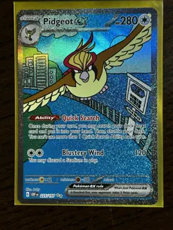 Pokemon Card TCG Pidgeot ex SIR 225/197 SV03: Obsidian Flames Holo Full Art NM - Image 1