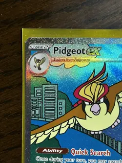 Pokemon Card TCG Pidgeot ex SIR 225/197 SV03: Obsidian Flames Holo Full Art NM - Image 3