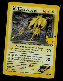 Pokemon TCG Rockets Zapdos Holo Card 15/132 Classic Collection Celebrations NM - Image 1