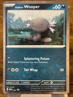 Paldean Wooper Galaxy HD SWIRL Cosmos Holo Rare Promo Pokemon SVP 041 - Image 1