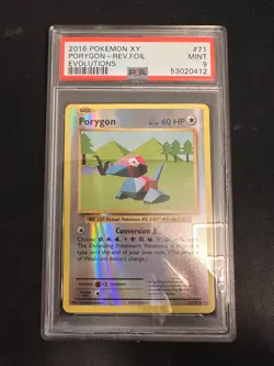 2016 Pokemon XY Porygon-Rev Foil Evolutions #71 PSA MINT 9 - Image 1