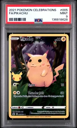 FA/Pikachu Pokemon Celebrations 005 NM PSA 9 - Image 1
