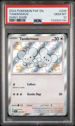 2024 POKEMON PAF EN-PALDEAN FATES SHINY RARE #209 TANDEMAUS PSA 10 - Image 1