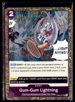 One Piece Gum-Gum Lightning OP09-077 The Best- Vol. 2 Pirate Foil 4 card lot - Image 1