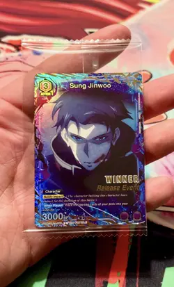 Union Arena Solo Leveling Sung Jinwoo Release Event WINNER SLG-1-019 English - Image 1