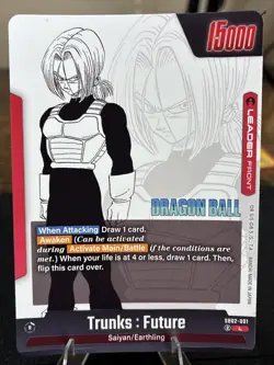 Dragon Ball Super Fusion World CCG Card - Holo Awaken Trunks Future (SB02-001 L) - Image 2