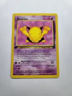 Drowzee 54/82 - 1st Edition Team Rocket Vintage Pokemon Card - NM - Image 1