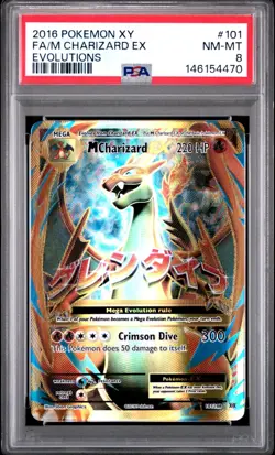 Pokemon Card M Charizard EX Full Art 101/108 Evolutions 2016 Ultra Rare PSA 8 - Image 3