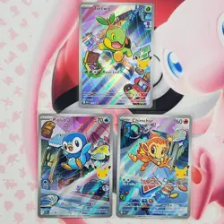 Piplup 042 + Chimchar 041 + Turtwig 040 - First Partner Pokemon Cards - #L225 - Image 1