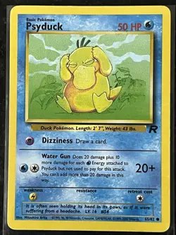 Pokemon Psyduck 65/82 Team Rocket Regular Common Basic HP50 English Card - Image 1