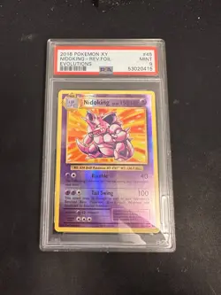 Pokemon Card PSA 9 Nidoking 45/108 Evolutions Reverse Holo Foil Rare 2016 - Image 1
