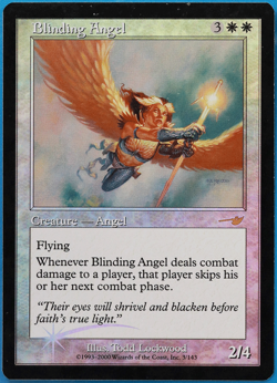 Blinding Angel FOIL Nemesis PLD White Rare MAGIC MTG CARD (ID# 501097) ABUGames - Image 1