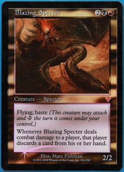 Blazing Specter FOIL Invasion PLD Black Red Rare MTG CARD (ID# 501096) ABUGames - Image 1