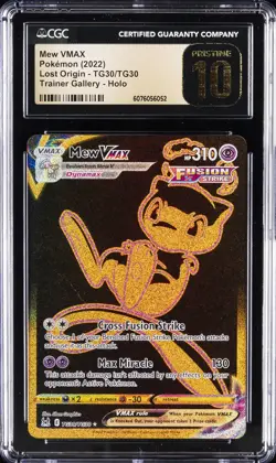 2022 POKEMON LOST ORIGIN, TRAINER GALLERY - HOLO MEW VMAX CGC 10 PERFECT - Image 1