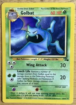 Pokemon GOLBAT - 34/62 - Fossil - Image 1