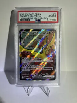Team Rocket’s Moltres EX 208/182 Stamped PSA GEM MT 10 Ultra Rare Pokemon TCG DR - Image 3