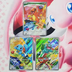 Charmander 038 + Squirtle 039 + Bulbasaur 037 - First Partner Pokemon Cards L226 - Image 1