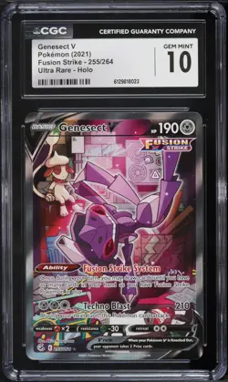 2021 Pokemon Fusion Strike Genesect V #255 CGC 10 - Image 1
