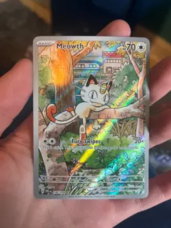 Pokemon TCG Meowth 106/094 Full Art Illustration Rare Holo Phantasmal Flame EN - Image 1