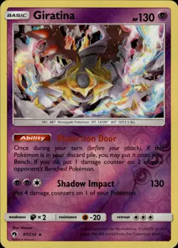 Pokemon TCG Reverse Holo Giratina Deck Exclusives 097/214 - Image 1