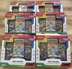 Lot of 6 Pokemon TCG First Partner Illustration Collection Series 1 New Sealed - Image 1