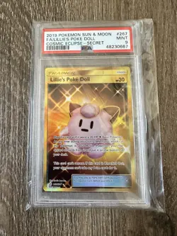 2019 Pokemon Cosmic Eclipse Lillie's Poke Doll Gold Secret 267/236 PSA 9 Mint! - Image 1