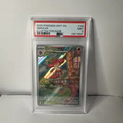 2025 POKEMON WHT EN-WHITE FLARE ILLUSTRATION RARE #100 SIMISEAR PSA 9 - Image 1
