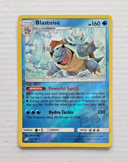 Pokemon TCG Sun & Moon Team Up - Blastoise 25/181 Reverse Holo Rare (2019) LP/MP - Image 1