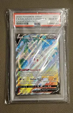 POKEMON Galarian Cursola V Full Art PSA 10 Champion's Path #071 GEM MINT - Image 4