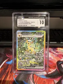 Pokemon 2025 Prismatic Evolutions Leafeon ex SIR 144/131 Holo CGC 10 Gem Mint ✨ - Image 1