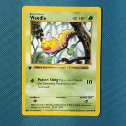 Pokemon Vintage 1st Edition Weedle 69/102 Base Set (shadowless) WOTC 1999 - Image 1