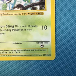 Pokemon Vintage 1st Edition Weedle 69/102 Base Set (shadowless) WOTC 1999 - Image 4