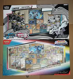 Pokemon Prismatic Evolutions Lucario EX and Tyranitar EX Unova Heavy Hitters LOT - Image 1