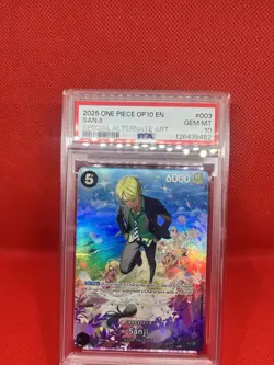2025 ONE PIECE OP10-ROYAL BLOOD SPECIAL ALTERNATE ART 003 SANJI PSA 10 - Image 1