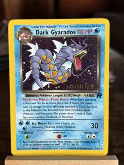 Pokemon TCG Dark Gyarados Holo Rare Card 8/82 Prerelease - Image 1