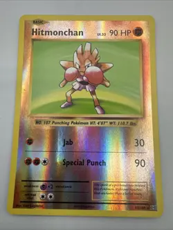 Hitmonchan 62/108 Reverse Holo Rare XY Evolutions Pokemon Card - Image 1