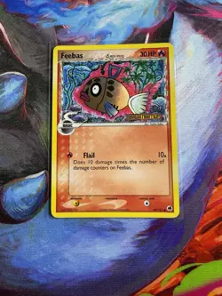 Pokemon Feebas 49/101 Dragon Frontiers Reverse Holo Delta Common 30 HP Card - Image 1