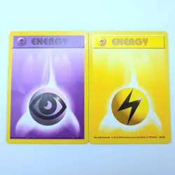 Base Set Energy Card Lot (2) Electric 100/102 And Psychic 101/102 LP Pokemon - Image 1