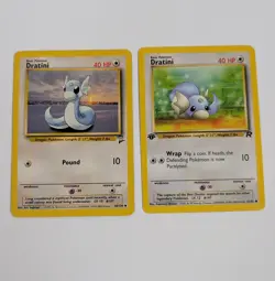 Pokemon card lot vintage Dratini 1st ed Base 2 38/130 - Rocket 53/82 WOTC 2000 - Image 1