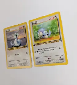 Pokemon card lot vintage Dratini 1st ed Base 2 38/130 - Rocket 53/82 WOTC 2000 - Image 2