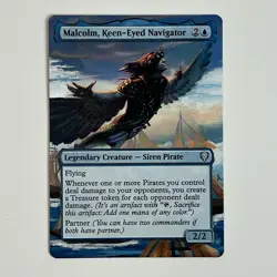 MTG altered art hand painted Magic the Gathering Malcolm, Keen-Eyed Navigator￼ - Image 1